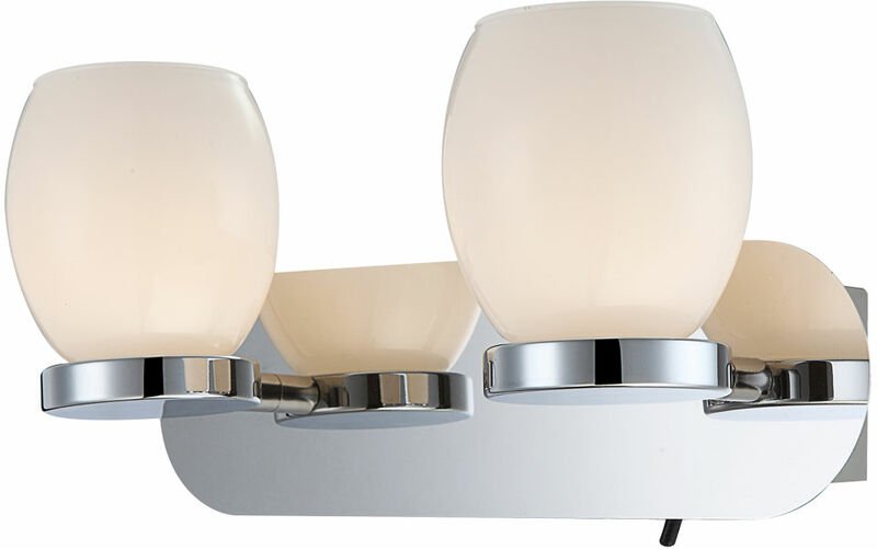 Wandlampe Badezimmerleuchte Wohnzimmerlampe Flurleuchte Esszimmerlampe, Metall Glas Silber, 2 Flammig, led 3W 180Lm 3000...