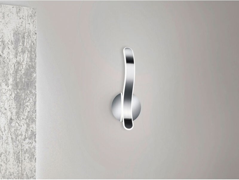 Reality Leuchten - led Wandleuchte parma Metall Chrom/Weiß 3 Stufen Dimmer, Höhe 39cm