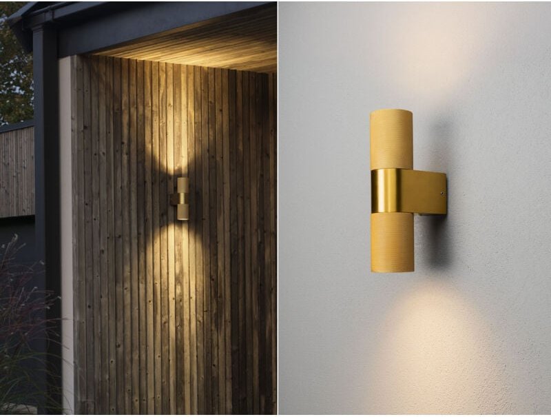 Thumbnail - Konstsmide - Up and Down Außenwandleuchte temi Aluminium Gold, Höhe 23,5cm