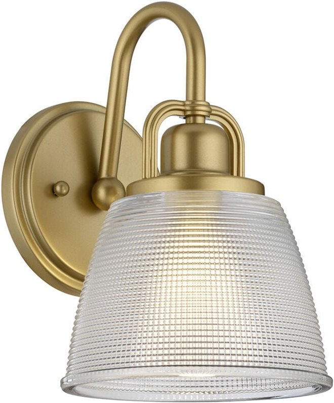 Wandlampe Leuchte Badlampe messing lackiert LED Flurleuchte Glas strukturiert