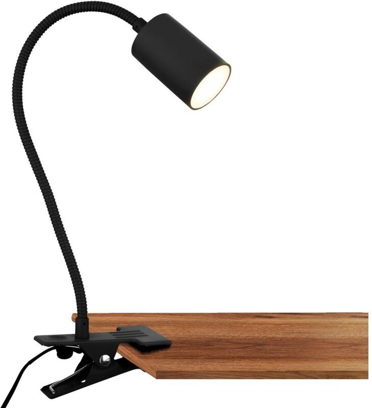B.k.licht - Klemmlampe - 3,5W, 290lm, led, mit Stecker, schwenkbar, warmweiß, schwarz