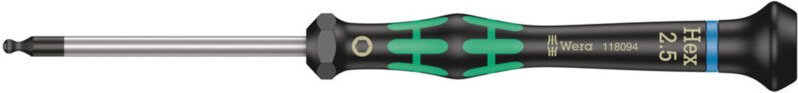 Elektronik- Schraubendreher Innensechskant 2,5mm mit Kugelkopf Wera