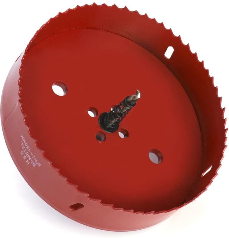 Bimetall-Lochsäge ø 150 mm, hss M42 Schnellarbeitsstahl, mit Sechskantschaft und Bohrer für Aluminium, Eisen und Holz