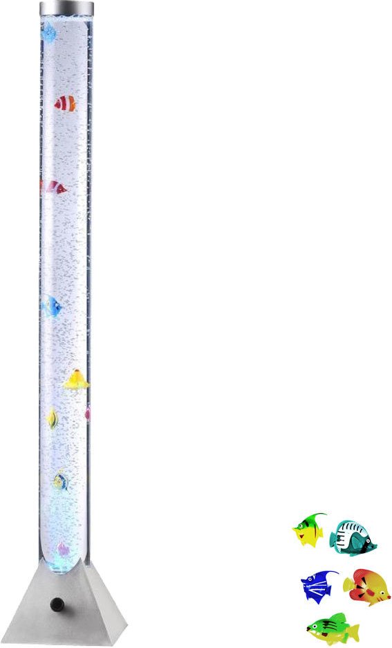 Rgb led Farbwechsel Wasser Lampe rund Fische bunt Stand Leuchte Dekoration Sprudel Säule sparsam