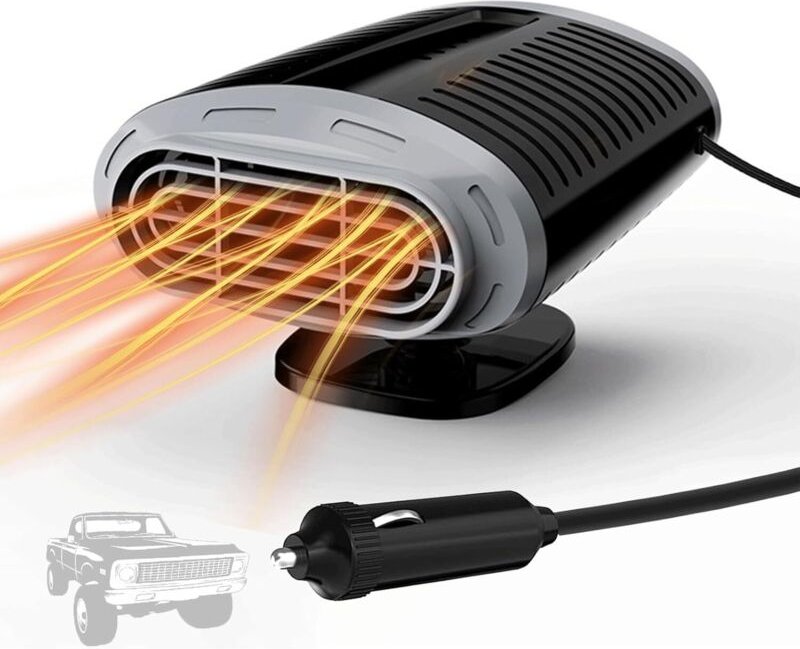 12-V-Autoheizung, 2-in-1 tragbare Autoheizung, Windschutzscheiben-Defogger und -Defroster mit Zigarettenanzünderbuchse, ...