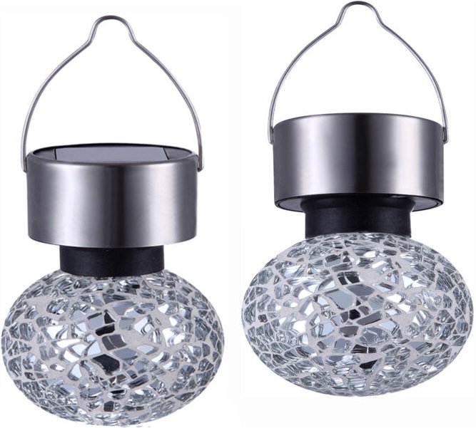 2er set Mosaik Solarleuchten - led Gartenlaternen zum Aufhängen