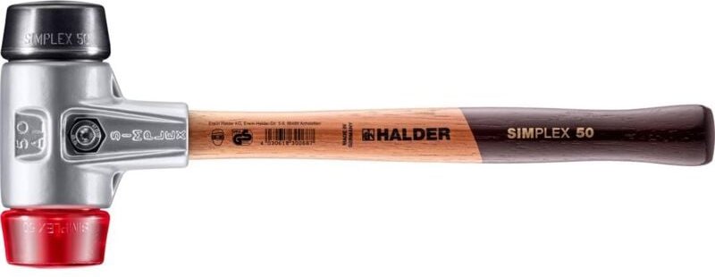 SIMPLEX-Schonhammer, Gummikomposition / Plastik mit Aluminiumgehäuse und hochwertigem Holzstiel D=50 mm 3126.050