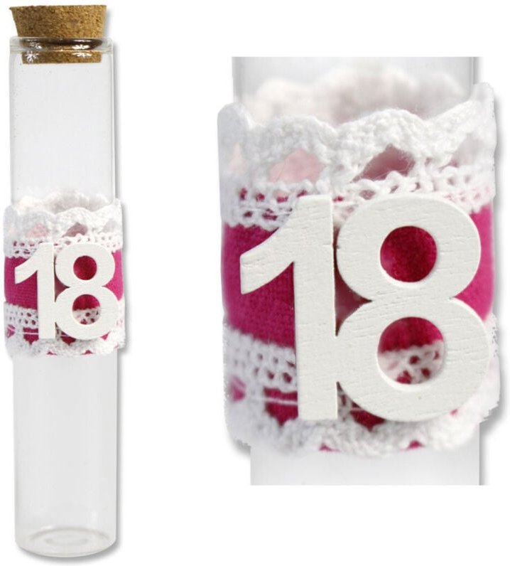 Trade Shop Traesio - Trade Shop - Konfettihalter aus Glas, Partygeschenk, 18 Jahre, 18. Geburtstag, rosa, für Damen, 12 ...