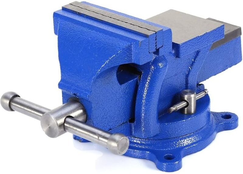 Robuster Werkstatt-Schraubstock von Rosvola 100 mm, Werkbank-Schraubstock aus Gusseisen mit um 360° drehbarer Basis für ...