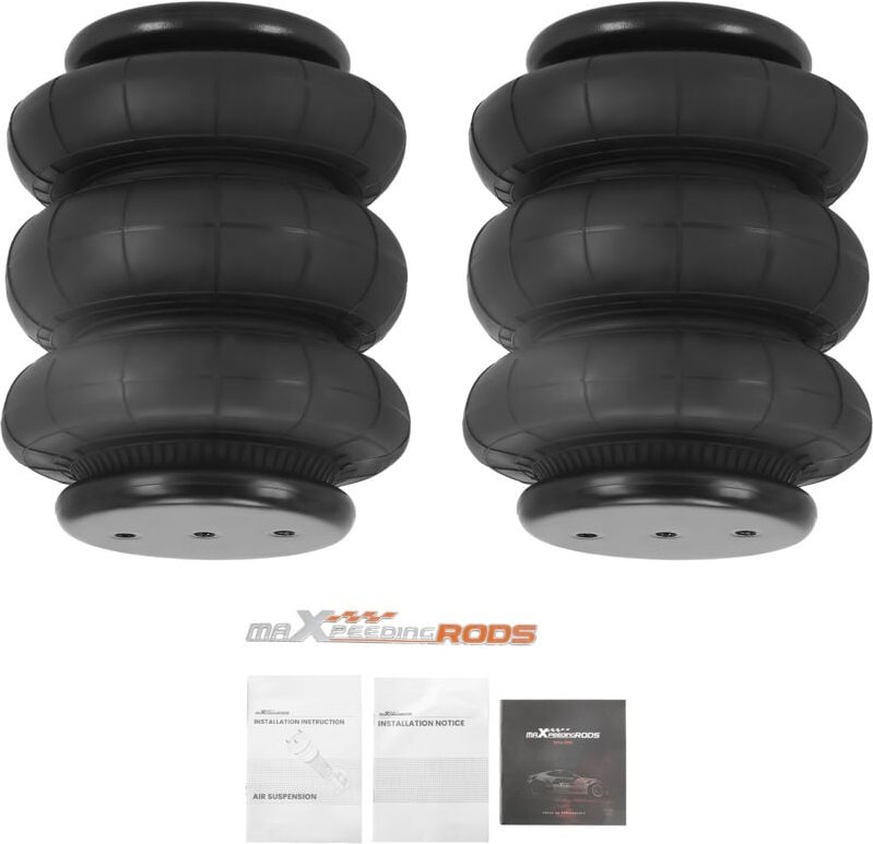 2X Dreifaltenbalg 2600lb 1/2-14NPT Single Port Luftfeder Standard for Light Duty