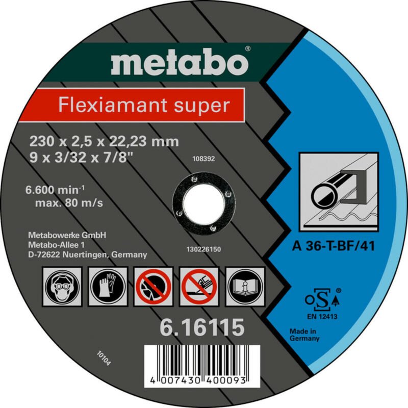 Metabo Flexiamant super 125x2,0x22,23 Stahl, Trennscheibe, gekröpfte Ausführung 25 Stk