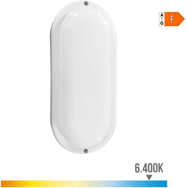 EDM Wandleuchte de Wand 32449 White Plastic F 18 W 120 W 1820 LM Sensor de Motion Sensor de light Oval (6400 K)