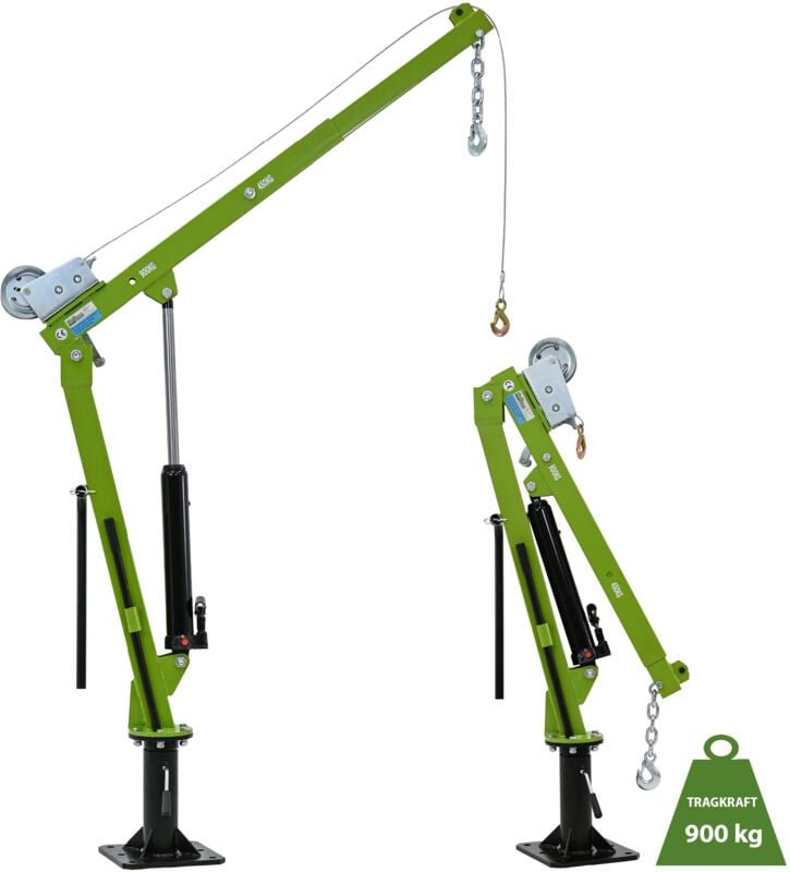 Baumarktplus - Pickup Kran Stahl Tragkraft 900 kg 360° drehbar mit Seilwinde hydraulischer Heber Ladekran Hebekran