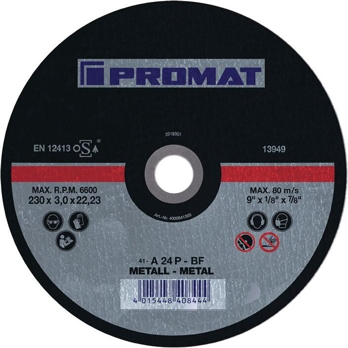 Thumbnail - Promat - Trennscheibe D125x2,5mm gekröpft Stahl Bohrung 22,23 mm