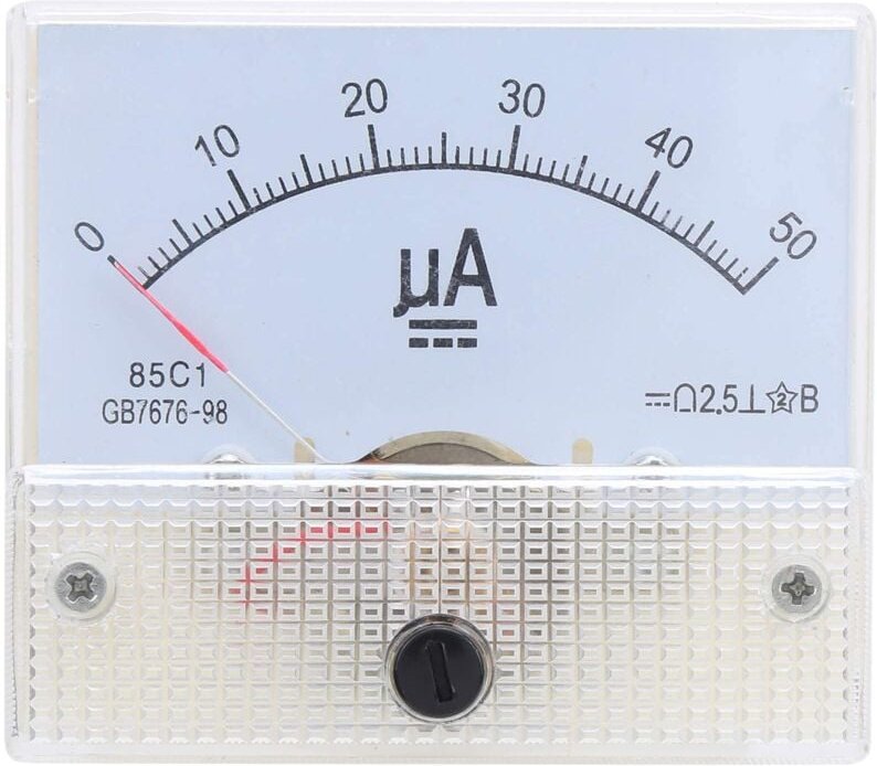 Ej.life - 85C1 Analog Current Panel Meter DC0-50UA Zeiger Amp Amperemeter Messgerät für Elektrische Geräte für elektrisc...
