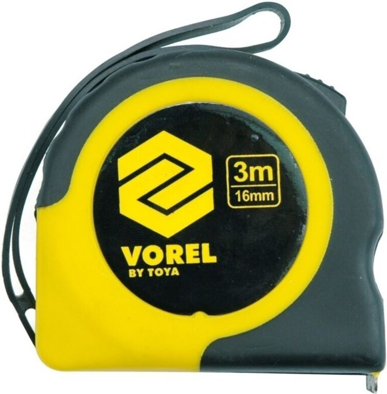 Gelb-schwarzes Maßband 3 m x 16 mm 10104 VOREL