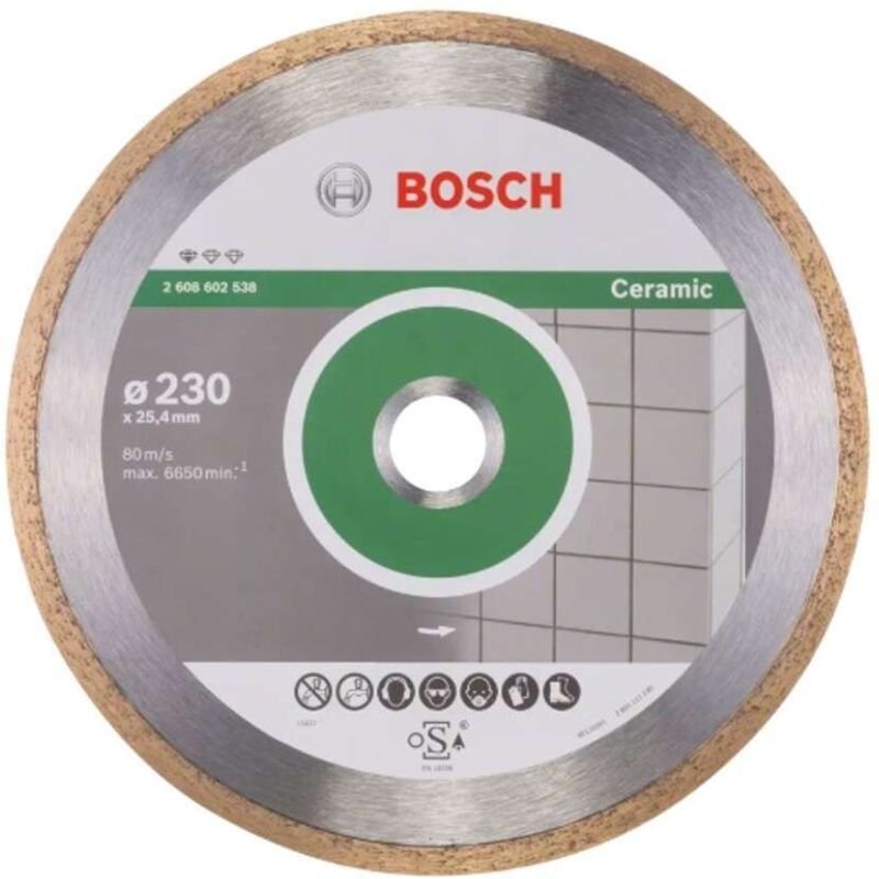 Diamanttrennscheibe Standard for Ceramic, 230 x 25,40 x 1,6 x 7 mm -2608602538 - Bosch