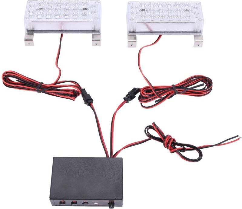 Tlily - Auto und Motorrad Clearing Warnung eins für zwei Netzwerk Blitzlichter 2X22 44LED Blitzlichter Gelb