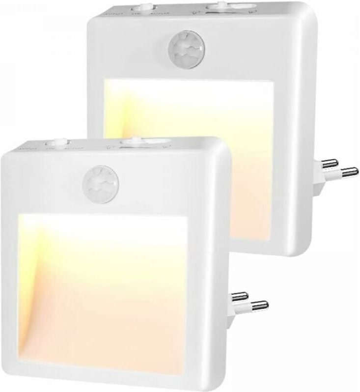 Vtizikl Veilleuse Prise Electriqu-Veilleuse Enfant avec Détecteur de Mouvement-Luminosité réglable,Veilleuse LED(Blanc C...