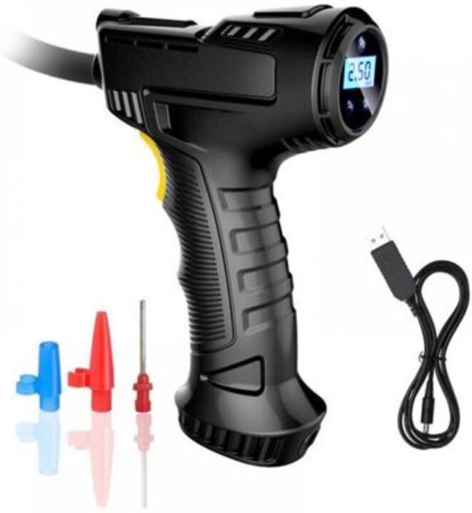 Kabelloser Reifenfüller-Luftkompressor, tragbarer Reifenfüller mit digitalem Manometer, wiederaufladbare Akku-Luftpumpe ...