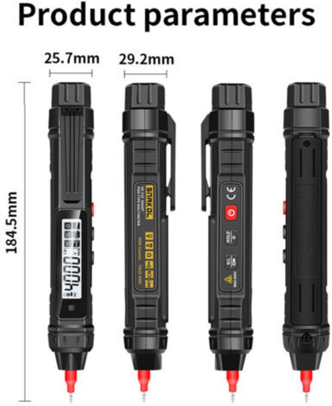 2-in-1-Elektroprüfstift, professionelles Digitalmultimeter, Spannungs-, Strom- und Widerstandsmessung, Leitererkennung, ...