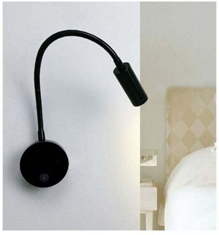 Liseuse de chevet led 3W Liseuse led Cygne flexible (Noir) Applique murale Liseuse led avec interrupteur Blanc chaud 300...
