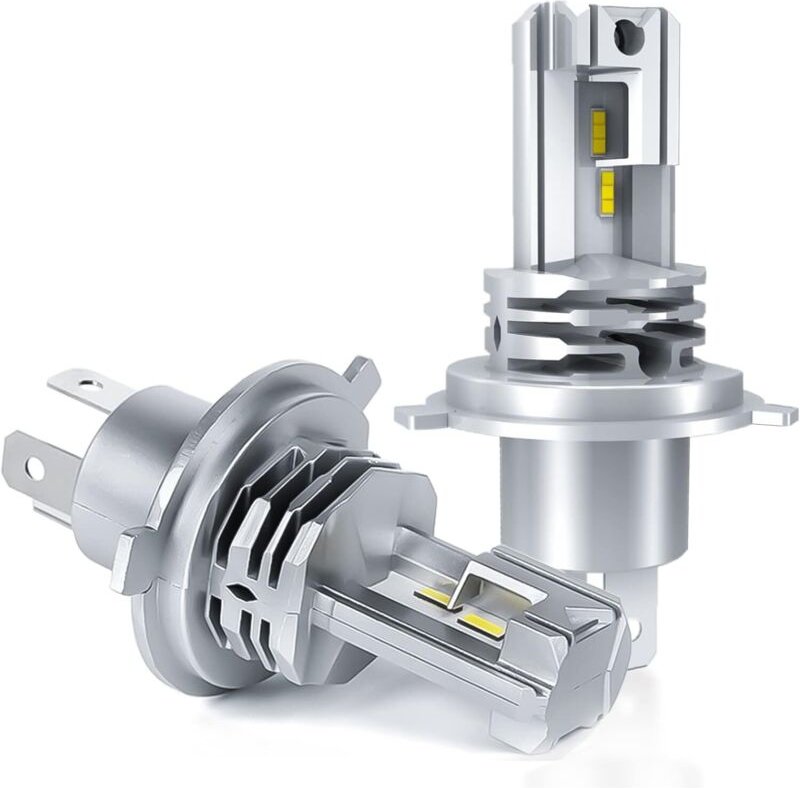 Packung mit 2 H4 LED-Lampen, 6500K weiß, für 12V-24V Autoscheinwerfer (Abblend-/Fernlicht).