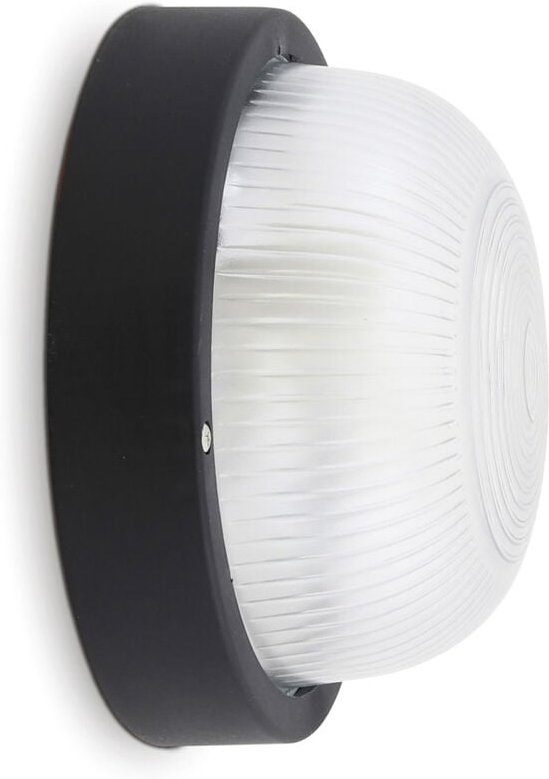 Wandleuchte Far Round Ip44 E27 12w Schwarz
