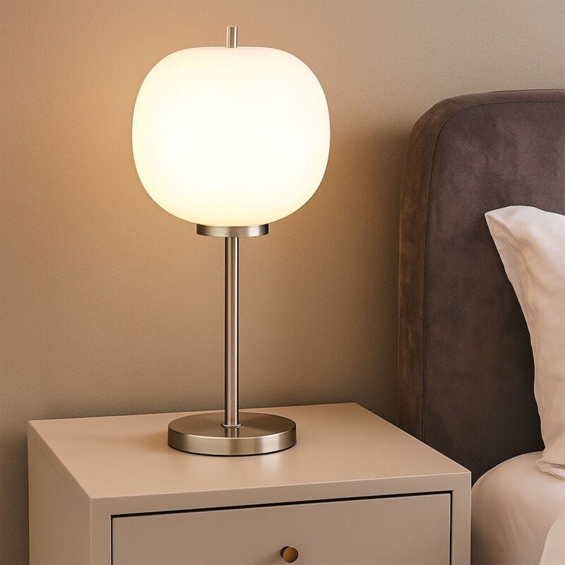 Led Tischleuchte Beistelllampe Nachttischlampe Schlafzimmerleuchte Wohnzimmerlampe, Metall Glaskugel, 5W 470lm warmweiß,...