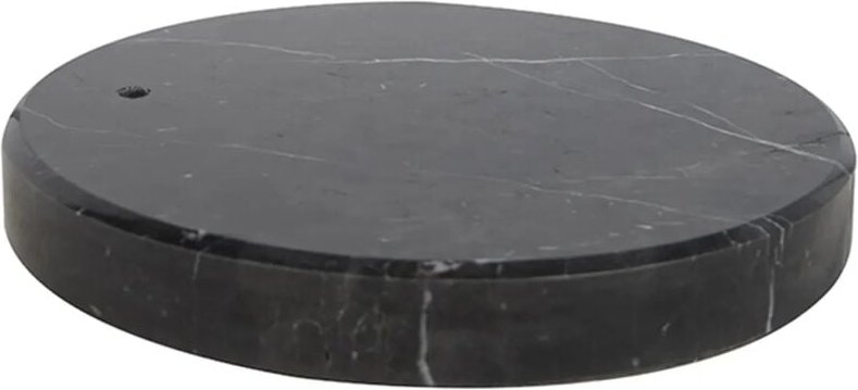 Schwarzer runder Marmorfuß für XXL-Bogenlampe