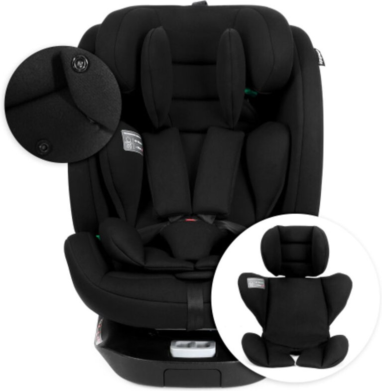 360° drehbarer Kindersitz mit vorwärts-/rückwärtsgerichteter Montage, ISOFIX-System, 0–12 Jahre (0–36 kg), i-Size-zertif...