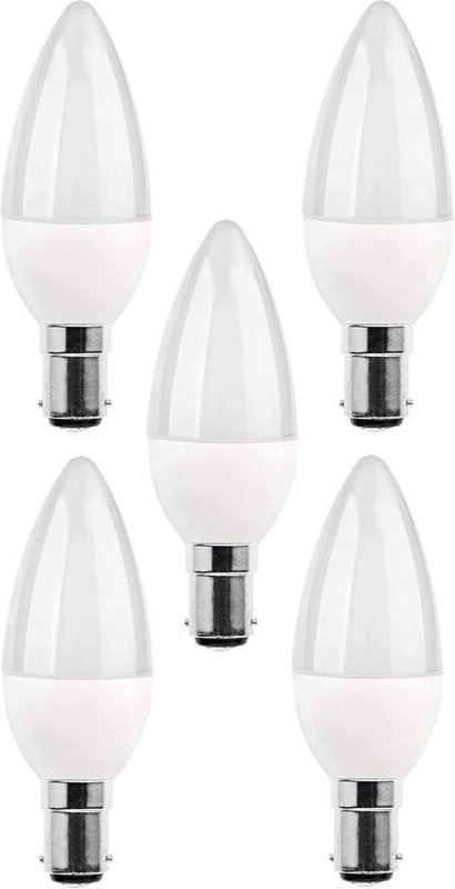 Ersandy - 5 Packungen LED-Leuchtmittel B15, Glühlampe 5 w, 220 v, 270 lm, Tageslicht 3000 k, Leuchtmittel mit Bajonettso...