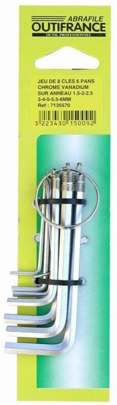 Pro 6-Kant-Schlüsselsatz am Ring OUTIFRANCE