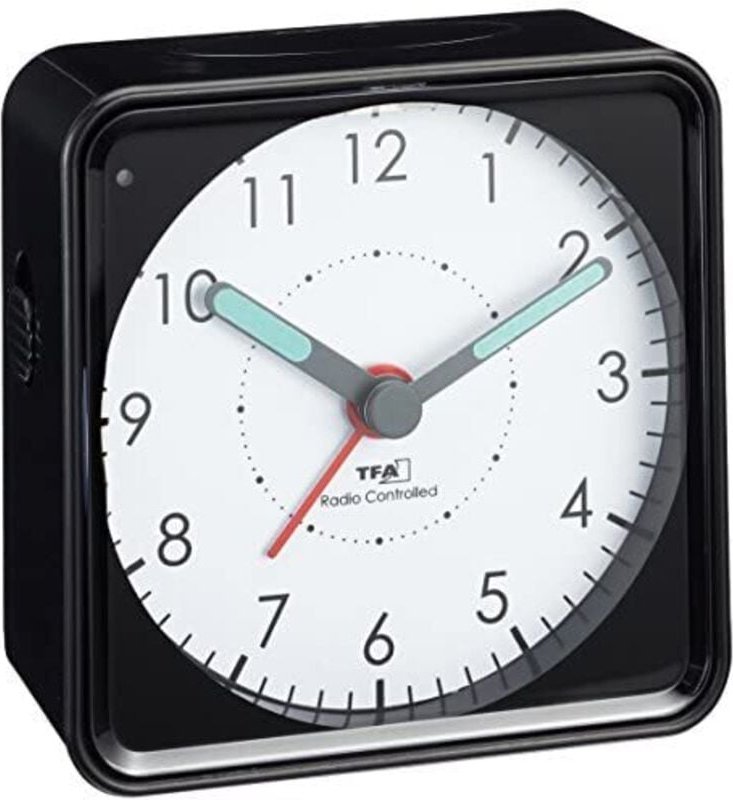 Tfa Dostmann - 60.1510.01 Funk Wecker Schwarz Fluoreszierend Zeiger