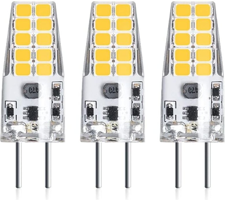 Beijiyi - 3 Stück 3 w 12 v G6,35 LED-Leuchtmittel, T3/T4/T5-Sockel, G6,35/GY6,35-Sockel, warmweiß 3000 k, Ersatz von 30 ...