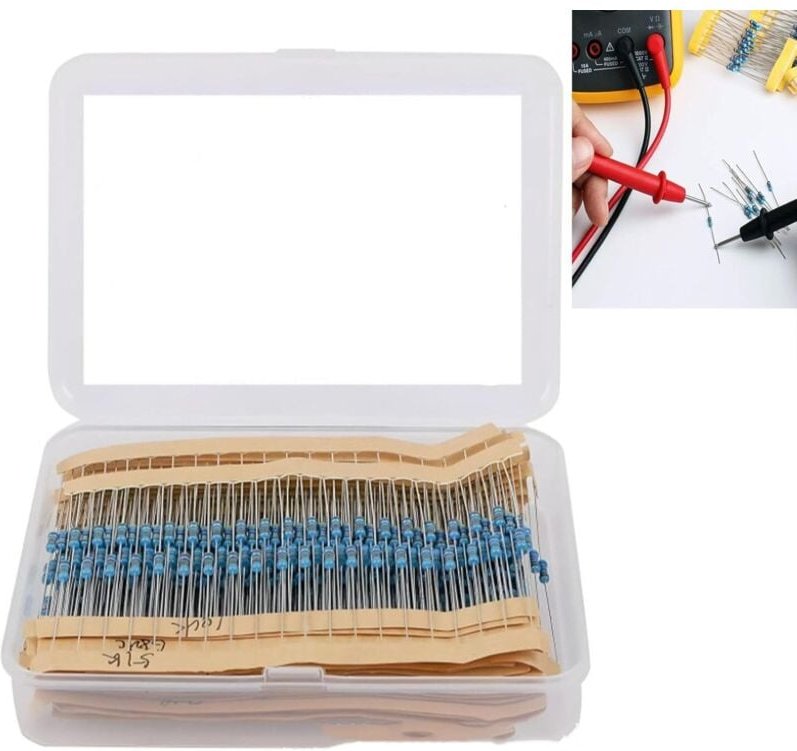 Widerstand Sortiment,1/4W 600 Stück Metallschicht Widerstände 1 bis 1M Ohm Wiederstand Elektronik Resistor Kit RoHS Konf...