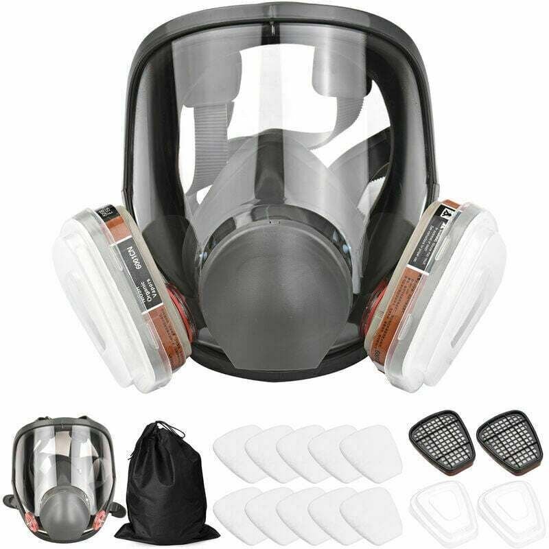Big Vision 16-in-1-Vollgesichtsmaske aus Silikon, enthält 1 Maskenkörper, 2 Filterkartuschen, 3 Filterkappen, 10 Filterp...