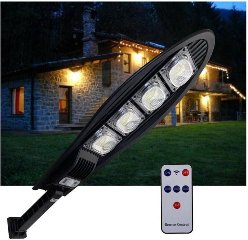 Trade Shop Traesio - Trade Shop - Solar-Straßenlaterne mit Bewegungsmelder und Fernbedienung, 168 LEDs, W779B -