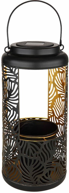 Gartendeko Solar Dekoration für Garten und Terrasse Hängende Solarleuchten, IP44 Akku, Metall schwarz Dekorstanzungen or...