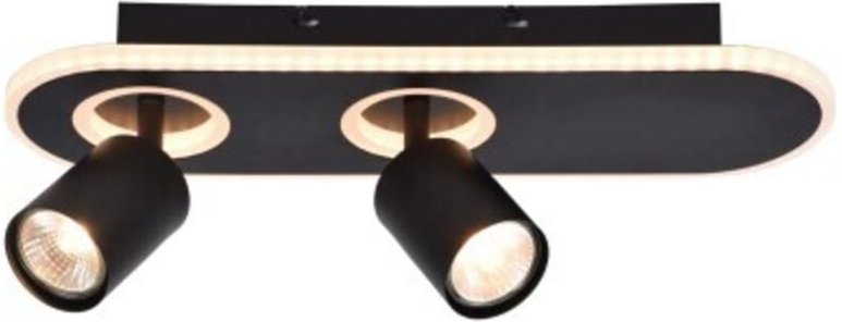 BRILLIANT Lampe, Kimon LED Spotbalken 2flg schwarz, 2x PAR51, GU10, 5W geeignet für Reflektorlampen, Köpfe schwenkbar