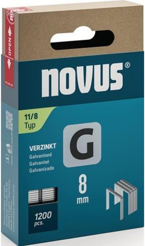 Thumbnail - Steinel - NOVUS Flachdrahtklammern G Typ 11 8mm 1200 Stück - 042-0796