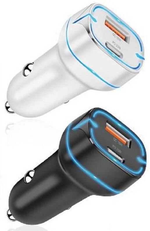Trade Shop Traesio - Trade Shop - caricator auto led qc pd 38W caricator type c usb accendigiari rapido CTPC38W -