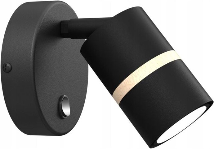 Verstellbare Wandleuchte mit Gu10-Schalter, schwarzes Holz