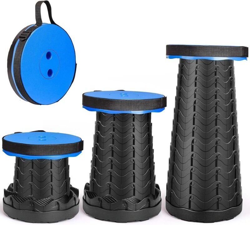 Klapphocker, tragbarer Hocker der zweiten Generation, leicht und stabil, höhenverstellbar, Tragkraft 180 kg, für Outdoor...