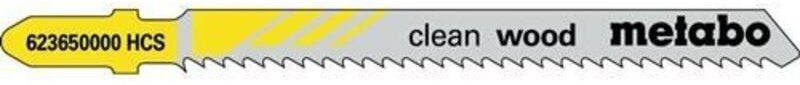 Metabo - Stichsägeblätter clean wood Nutz-L.74mm ZAhnteilung2,5mm hcs Zähne geschliffen umgekehrte Zahnung