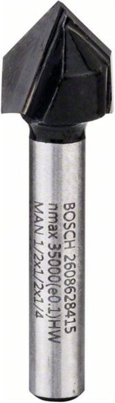 V-Nutfräser 1/4, D1 12,7 mm, l 12,7 mm, g 45 mm, 90° - Bosch