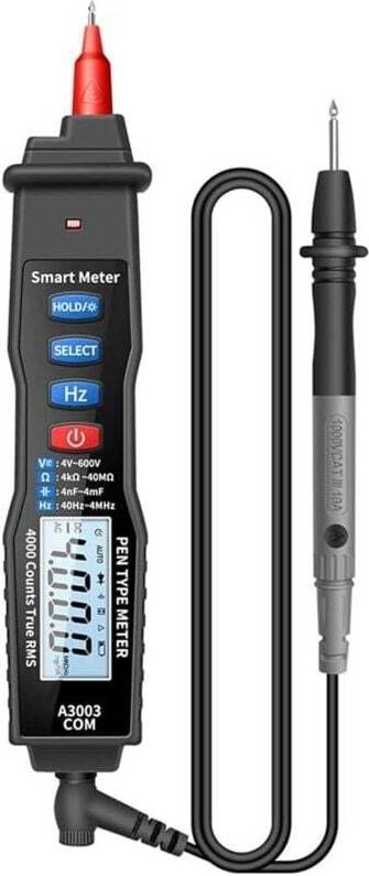 Tragbares Digitalmultimeter in Stiftform, 4000 Zählungen, AC/DC-Spannungskapazitätstester NCV A3003 (Schwarz), von DEBUN...