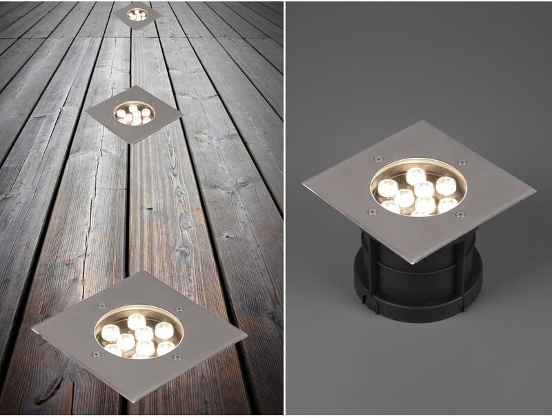 Trio - Bodeneinbauspot belaja eckig Edelstahl 16,5cm IP65 - belastbar bis 2.000kg