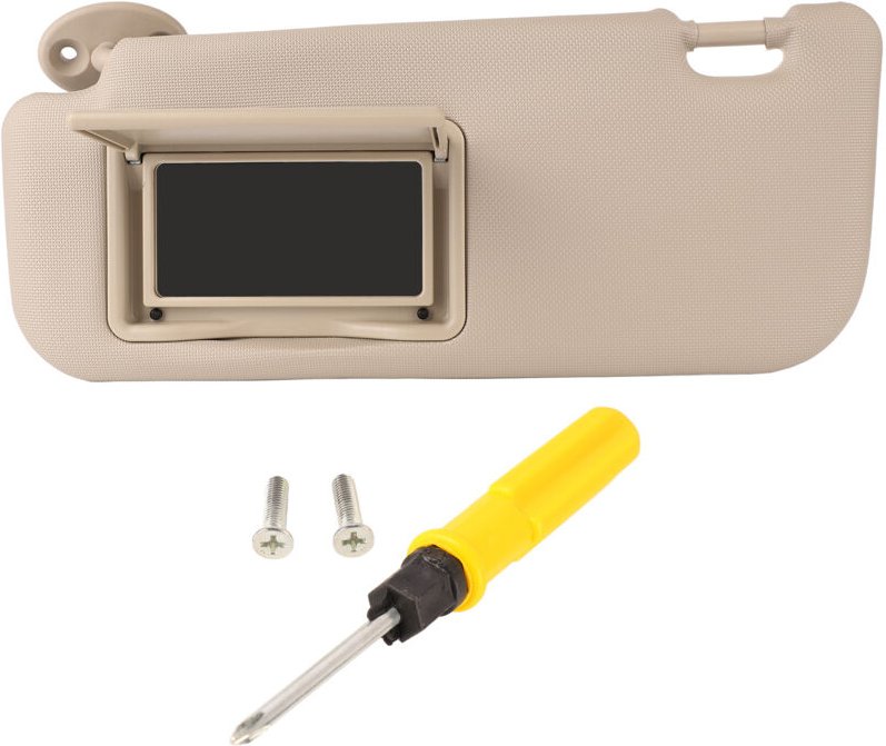 SUNXURY, Auto-Sonnenblende, linke Fahrerseite, grau, langlebige Sonnenblende mit hoher Härte und Kosmetikspiegel, Ersatz...