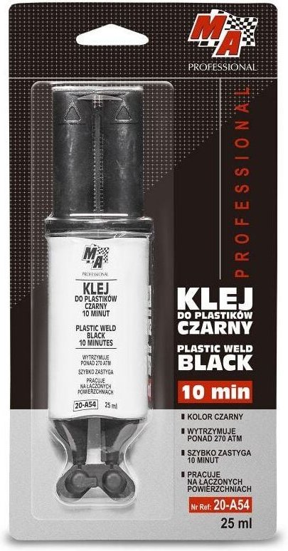Kunststoff-Schweisskleber 10 Minuten Schwarz 25ml - Bis 20-A54